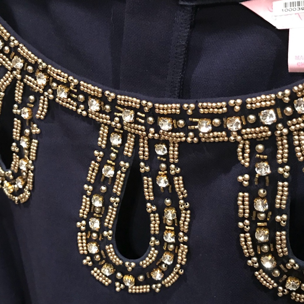 Lilly Pulitzer Navy and Gold Dress Sz 2 🎉🛍 - Picture 2 of 6